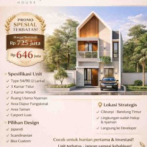 Jual Rumah di Nara Cozy House Cileunyi Bandung Tipe 54/90